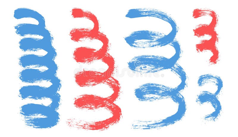 Party brush stroke paint squiggles lines. Hand drawn kids confetti. Linear dye stock illustration