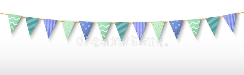 Party bunting garland with triangular flags vector illustration