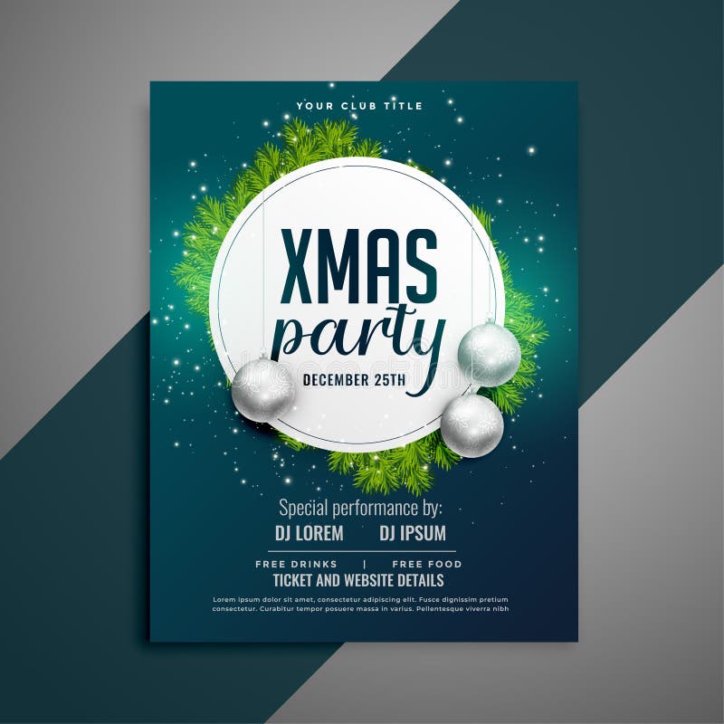 Party Celebration Flyer for Christmas Festival Stock Vector ...