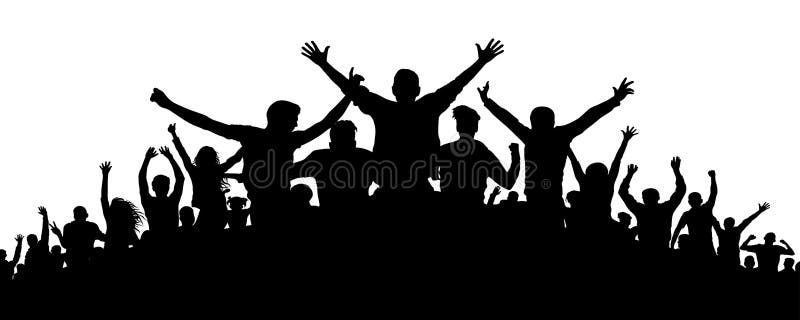 Party crowd people silhouette. stock illustration