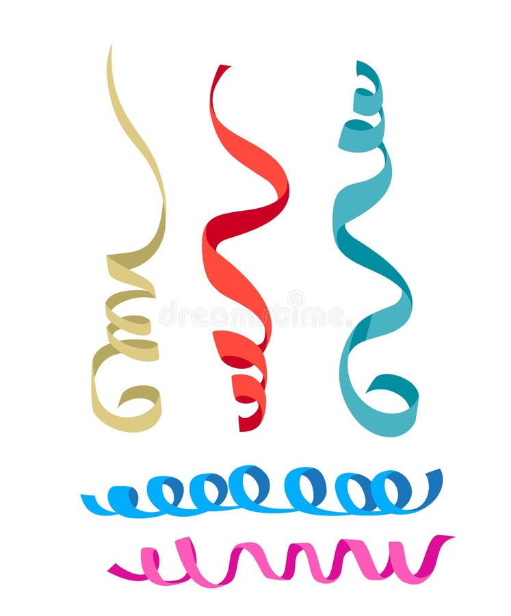 Party Decorations Color Streamers Stock Vector - Illustration of blue,  decor: 133876937