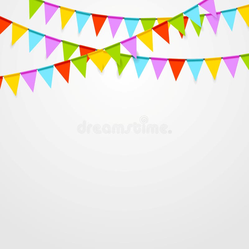 Party flags celebrate bright abstract background