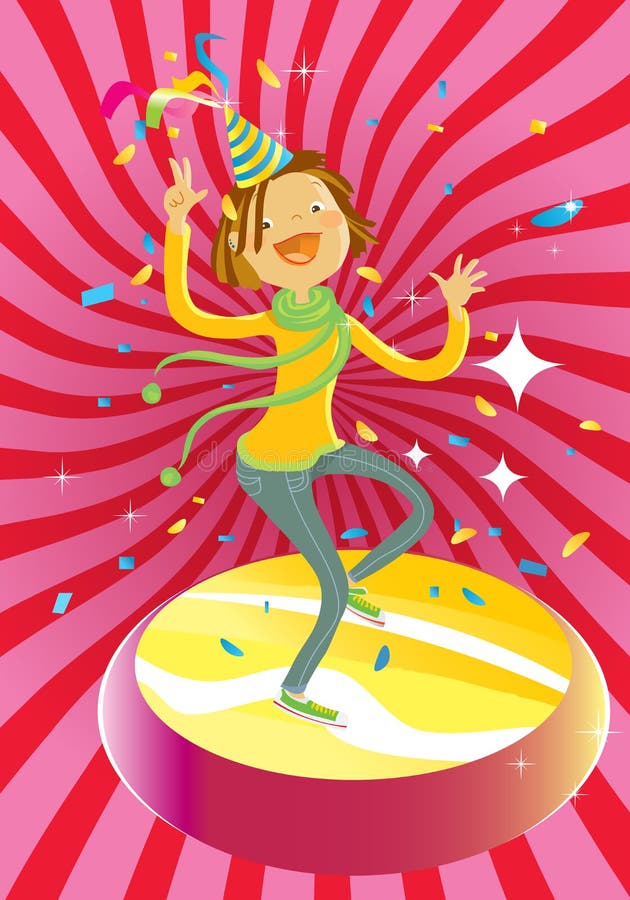 Party girl vector illustration