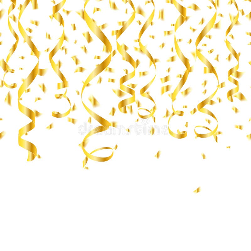 Party golden confetti streamers