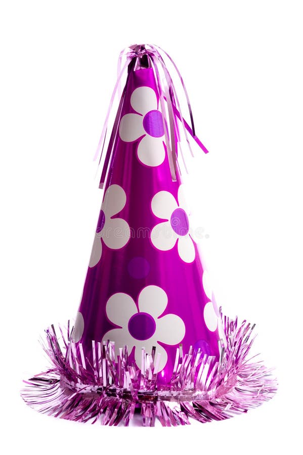 Pink Feather Birthday Party Hat Stock Image Image of years, isolated