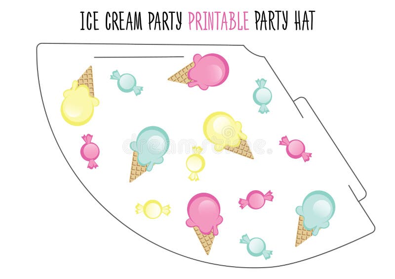 Party hat. Ice cream party