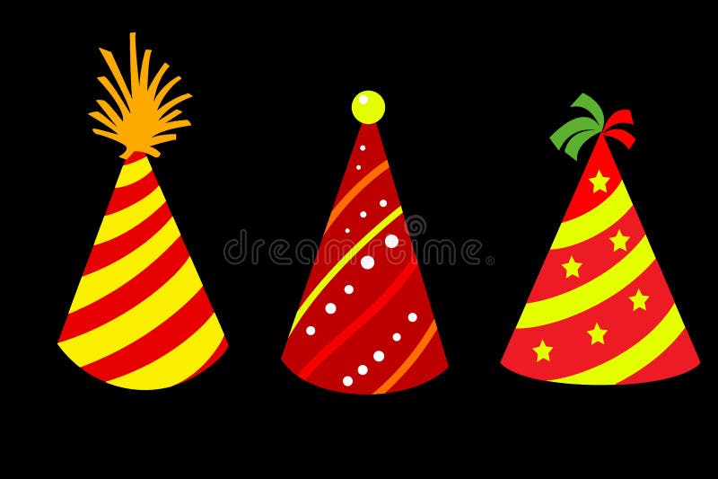 Party hat set isolated on white background. Illustration design royalty free stock photos Party hat set isolated on white background. Illustration design royalty free stock photos