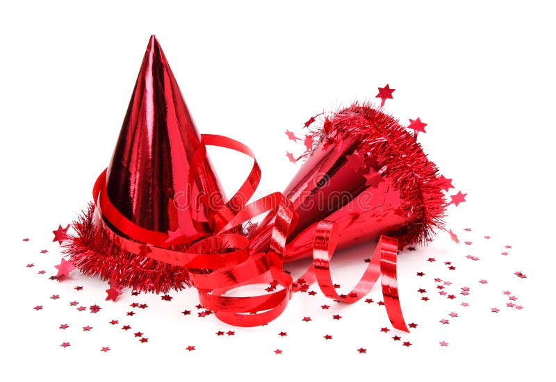 Party hats, paper streamer