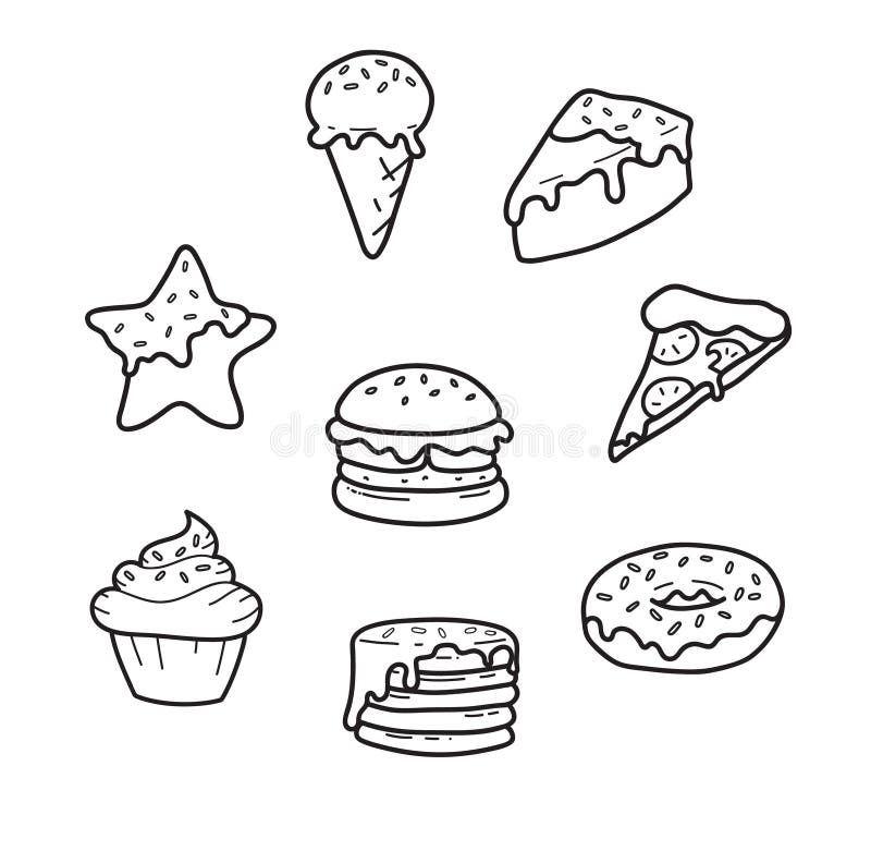 pics Ice Cream Dessert Cute Food Drawings party junk food lines cute drawing