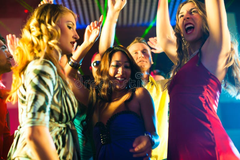 Party People Dancing in Disco Club Stock Image - Image of happy, music ...