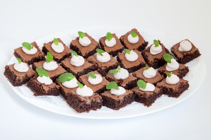 Party Platter with Small Chocolate Cakes Stock Image Image of celebration, party 53075875