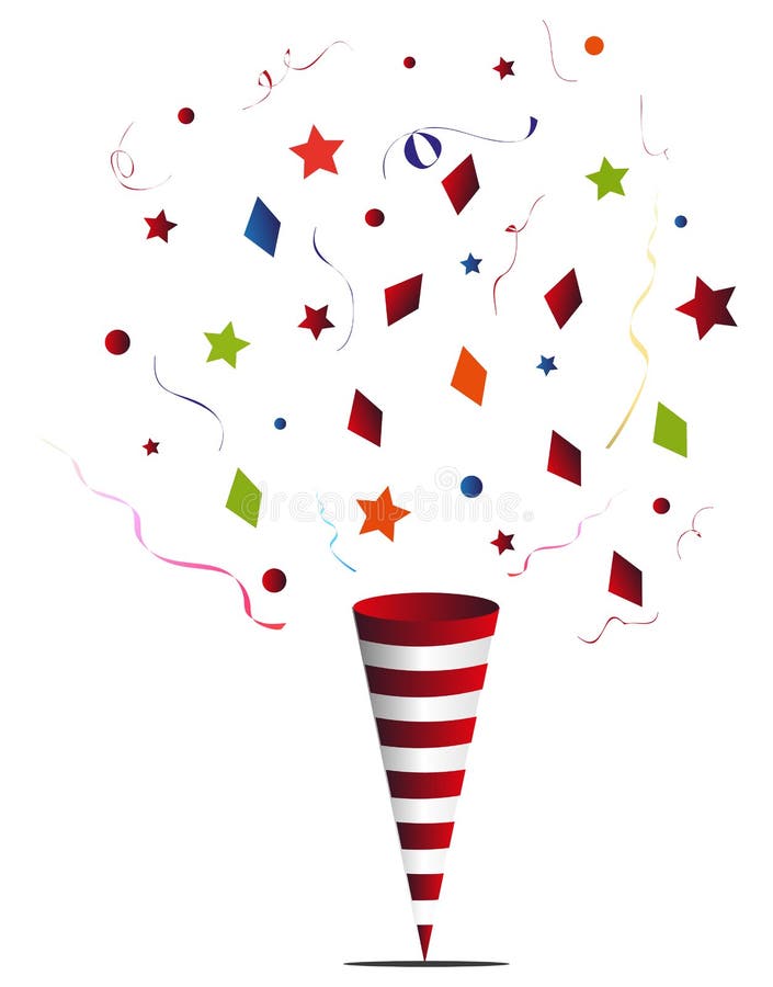 Party Streamers with Confetti Stock Illustration Illustration of
