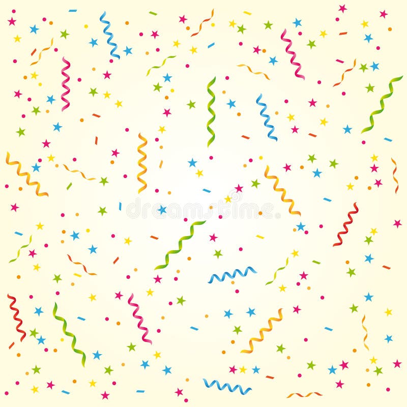 Party streamers and confetti. Birthday card or celebration vector  background. Stock Vector by ©Albachiaraa 47828575