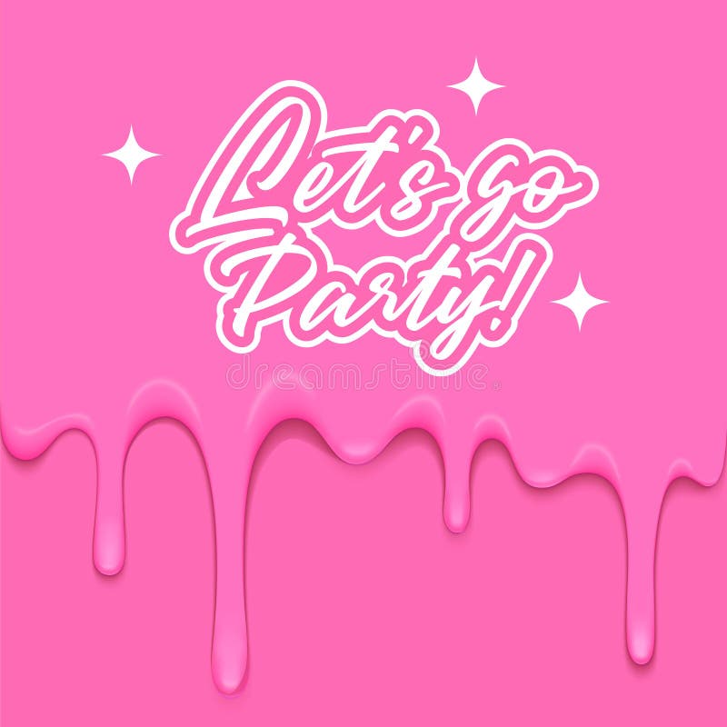 Partyposter im Grillstil. Vektor-Abbildung mit Tropfpinverglasung. abstrakter Kunststoff-Hintergrund in Barbie lizenzfreie abbildung