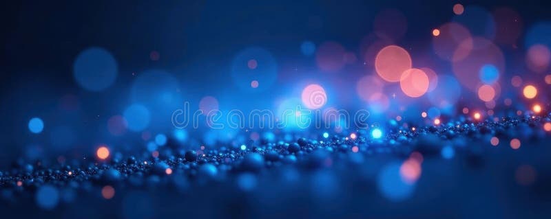 Partículas dinâmicas azuis azuis desgastantes partículas de iluminação intensa desfocam ilustração royalty free