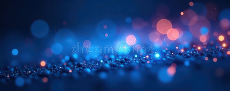 Partículas dinâmicas azuis azuis desgastantes partículas de iluminação intensa desfocam ilustração royalty free