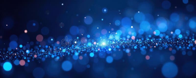 Partículas dinâmicas de boque azul azuis intensas iluminações estrelas-brilho ilustração do vetor