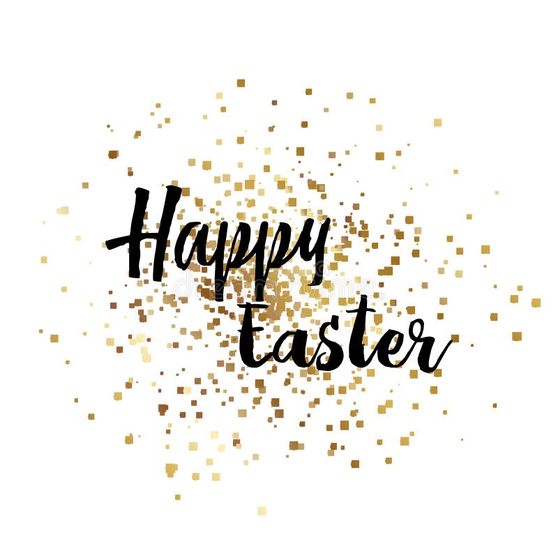 Pascua feliz con las chispas del oro y el texto escrito de la mano Vector libre illustration Pascua feliz con las chispas del oro y el texto escrito de la mano Vector libre illustration