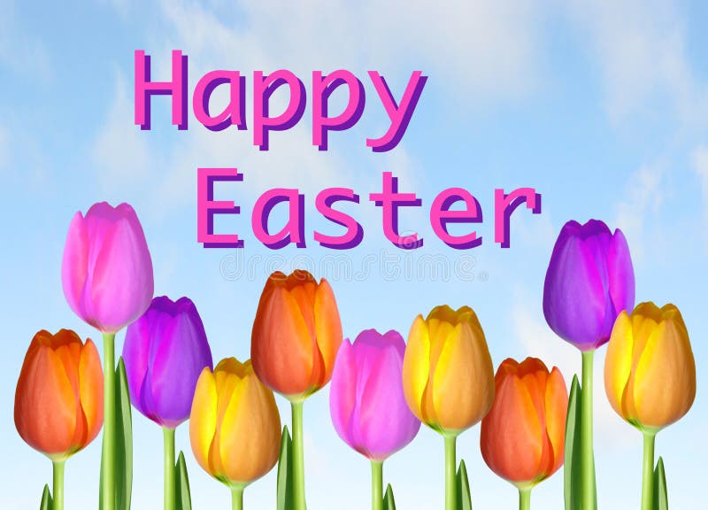 Pascua feliz Tulip Card fotografía de archivo libre de regalías Pascua feliz Tulip Card fotografía de archivo libre de regalías
