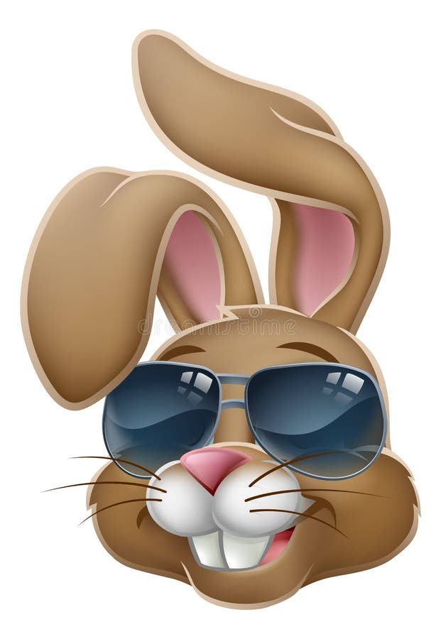 Pascua fresca Bunny Rabbit en historieta de las gafas de sol.