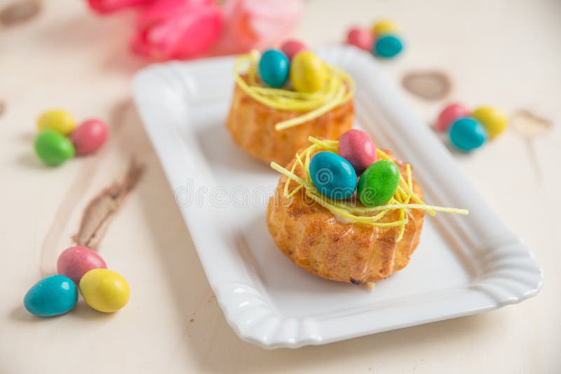 Pasen-muffins royalty-vrije stock foto