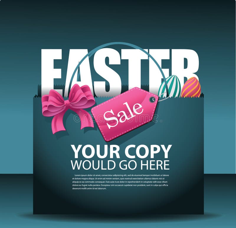 Achtergrond van een boodschappentas voor een Paasuitverkoop royalty-vrije illustratie