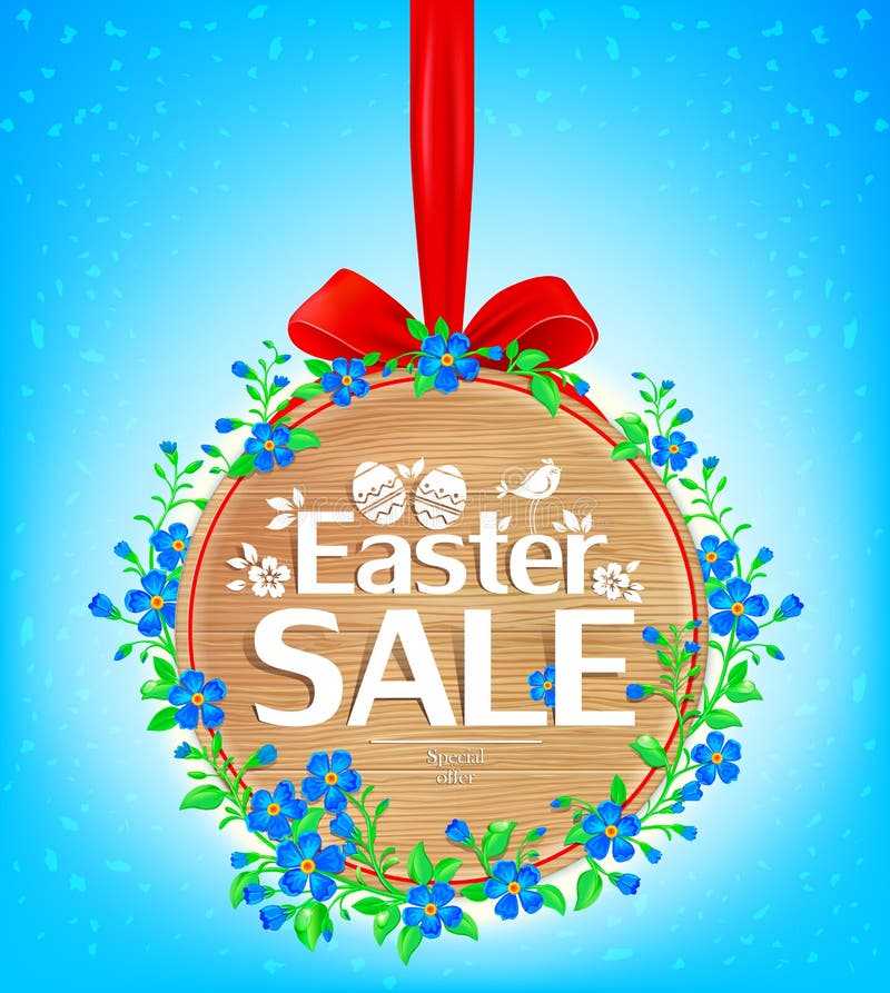 Paasuitverkoop houten banner royalty-vrije illustratie