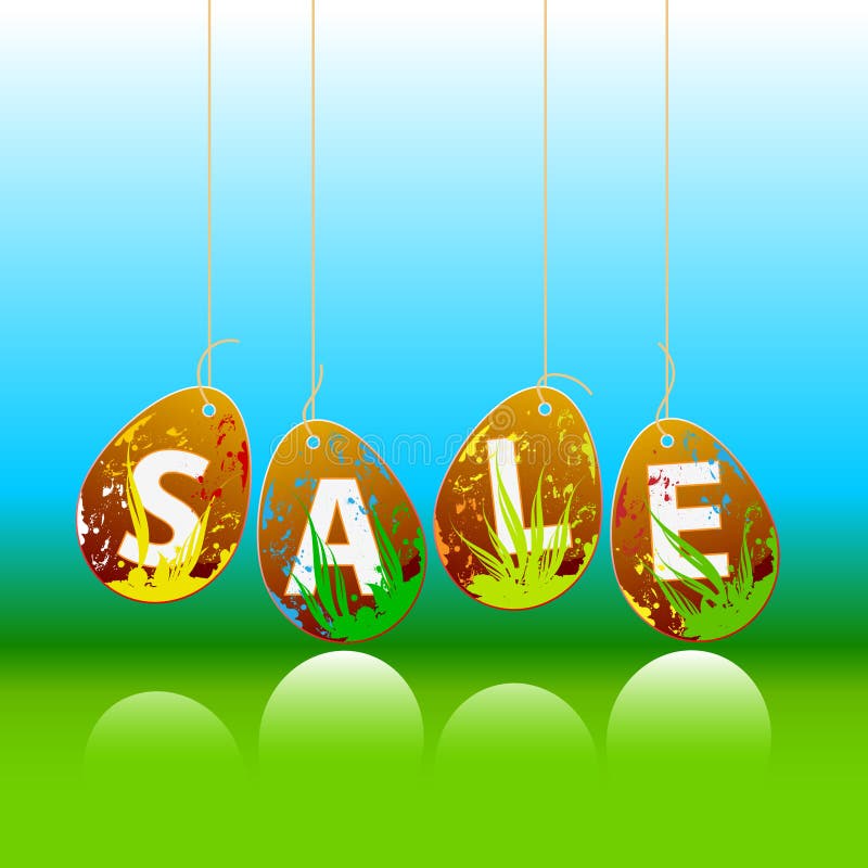 Paas uitverkoop labels / florale vector illustratie stock illustratie