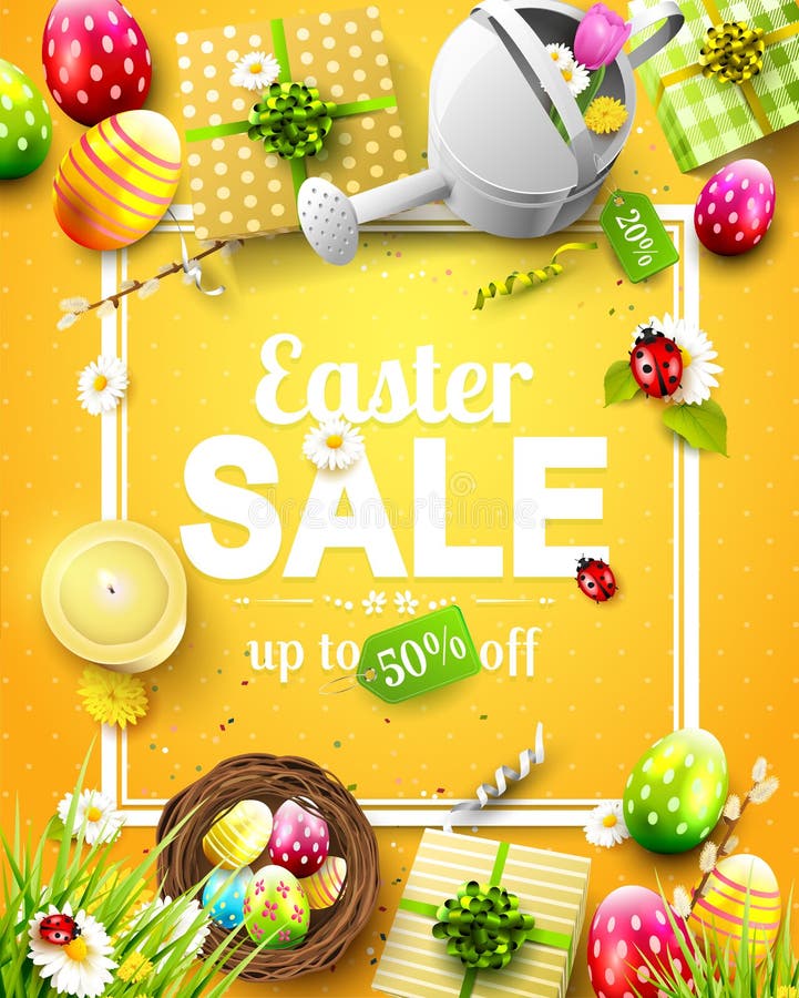 Paasuitverkoopfolder vector illustratie