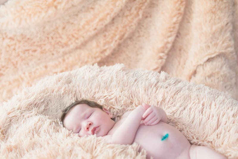 Pasgeboren Slaap Op Een Zachte Deken Zachte Slaap 