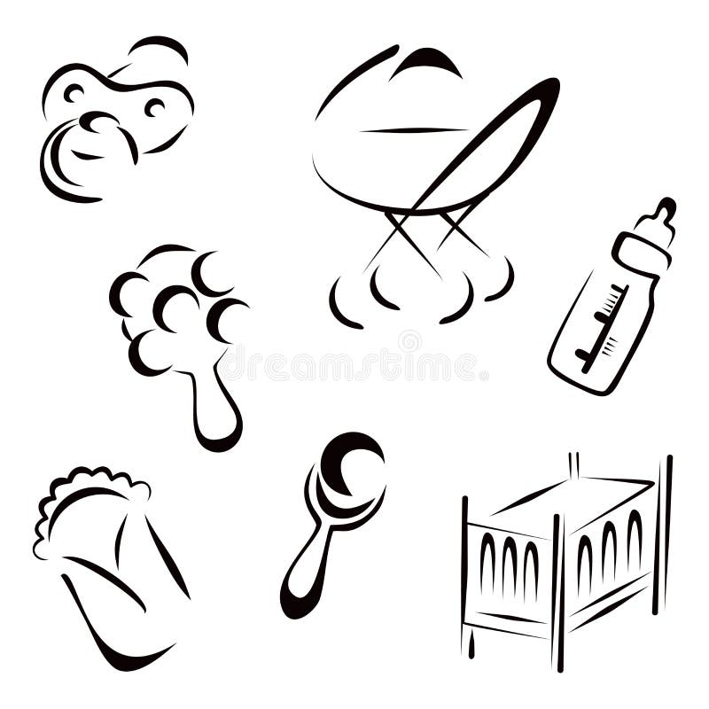 Download Pasgeboren symbolen vector illustratie. Illustratie bestaande uit diaper - 39102572