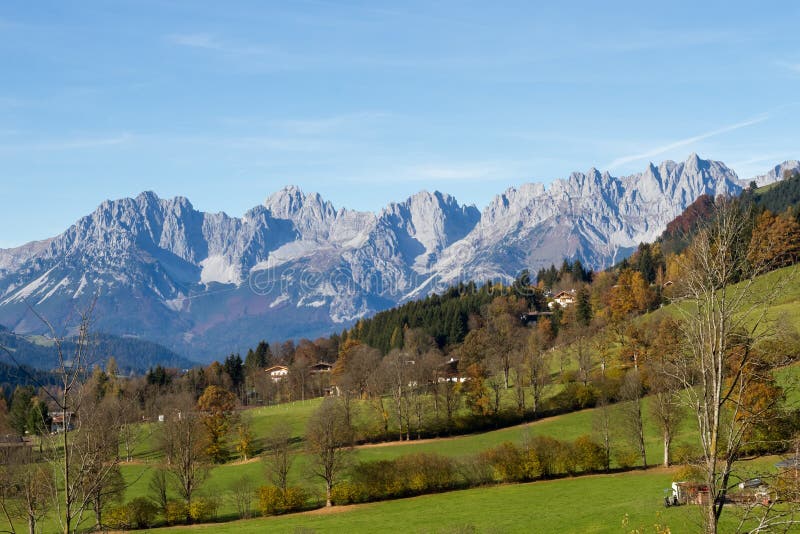Pasmo górskie Dziki Kaiser w Tirol zdjęcia royalty free Pasmo górskie Dziki Kaiser w Tirol zdjęcia royalty free