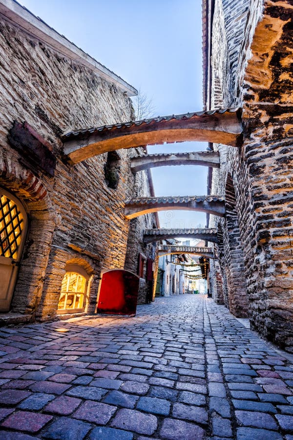 Medieval street St. Catherine's Passage in Tallinn old town, Estonia. Medieval street St. Catherine's Passage in Tallinn old town, Estonia