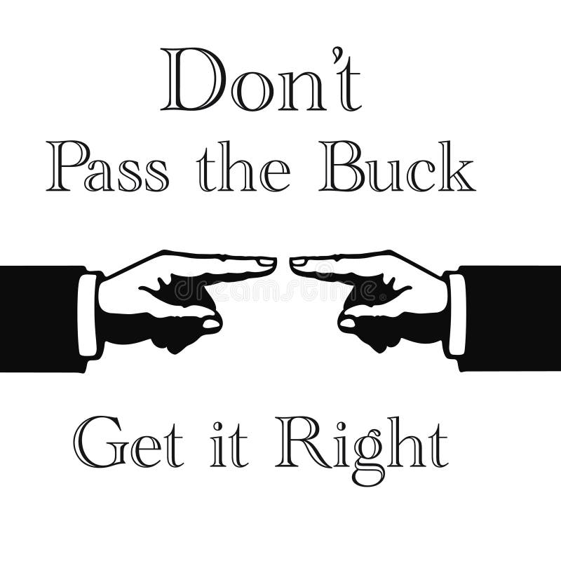 Pass the buck sign vector illustration.