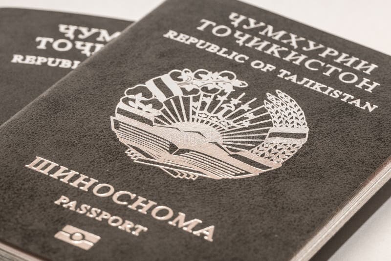 Pass des Bürgers des Republik Tadschikistans, wenn Sie im Ausland reisen stockbilder