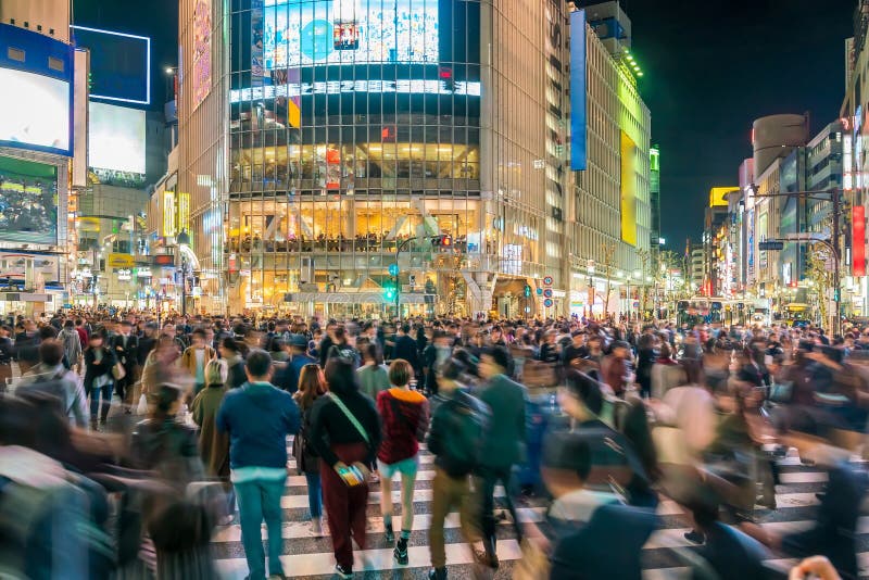 Pedestrians crosswalk at Shibuya district in Tokyo, Japan. Pedestrians crosswalk at Shibuya district in Tokyo, Japan