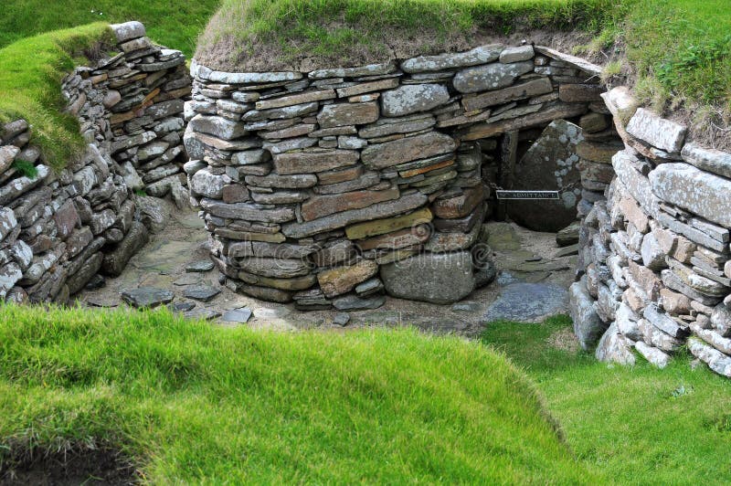 Passage for waste , in a Prehistoric Village. Skara Brae, near Kirkwall, Orkney, Scotland, U.K