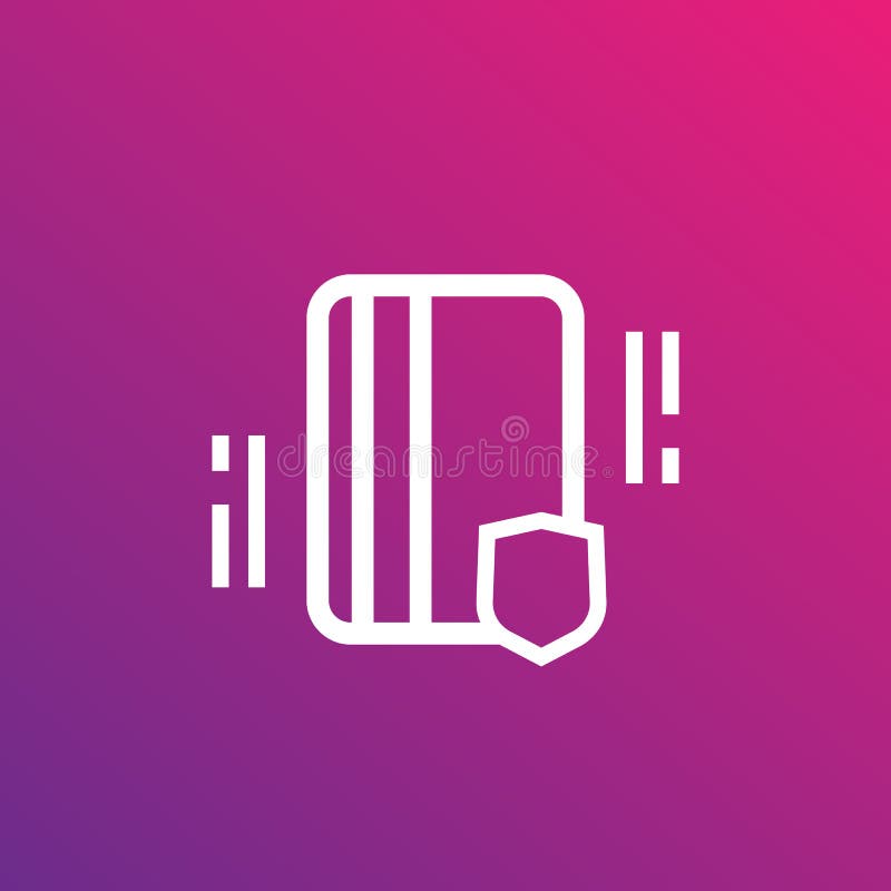 Passagem eletrônica, ícone linear da chave de cartão ilustração do vetor Passagem eletrônica, ícone linear da chave de cartão ilustração do vetor