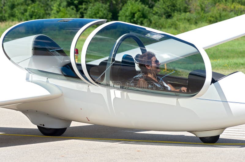 Passager de planeur dans l'habitacle images stock Passager de planeur dans l'habitacle images stock