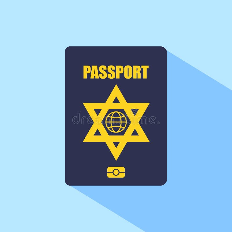 Passaporte biométrico do ícone de Israel Vetor ilustração do vetor
