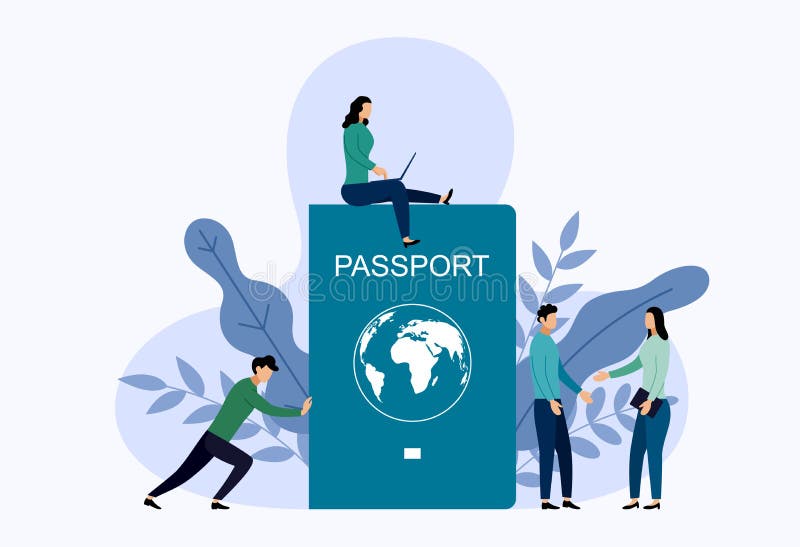 Passaporte internacional com conceitos humanos ilustração royalty free Passaporte internacional com conceitos humanos ilustração royalty free
