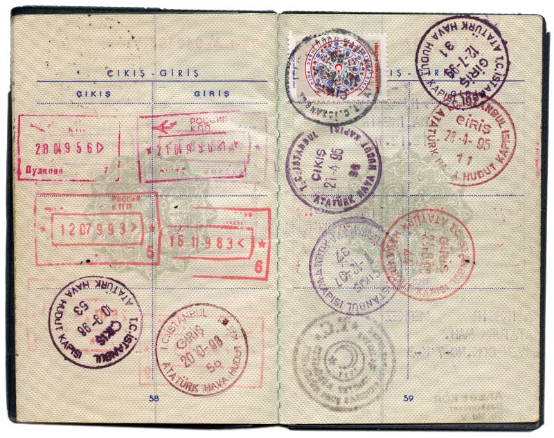 Turkish passport. Pages for visa marks. Turkish passport. Pages for visa marks