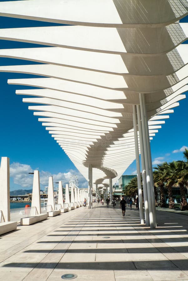 Passeggiata del lungonmare di Malaga, Spagna fotografia stock libera da diritti Passeggiata del lungonmare di Malaga, Spagna fotografia stock libera da diritti