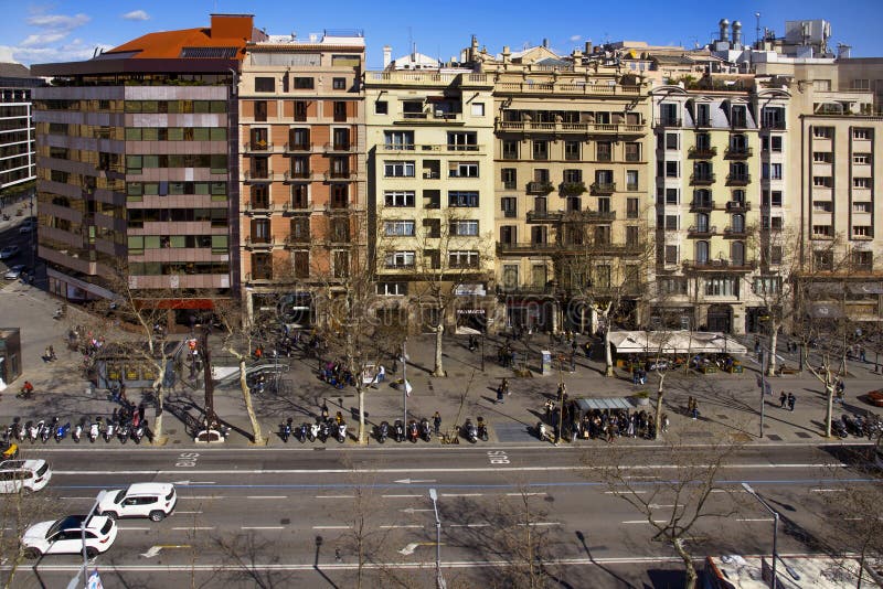 Passeig De Gracia ulica w Barcelona, Hiszpania fotografia stock Passeig De Gracia ulica w Barcelona, Hiszpania fotografia stock