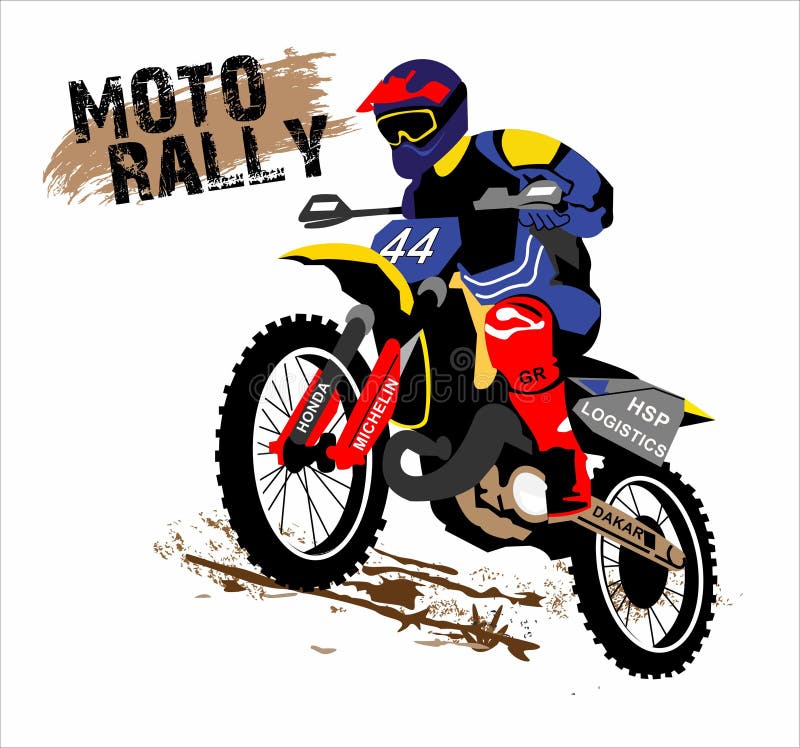 Desenho Da Concorrência Motocross Ilustração do Vetor - Ilustração