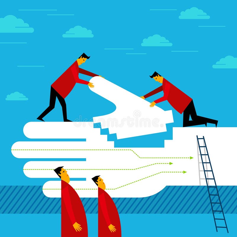 Passend een deel van het helpen van hand vector illustratie Passend een deel van het helpen van hand vector illustratie