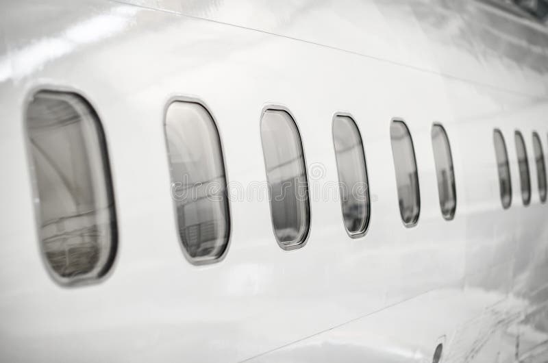 Windows Of An Airplane White Color CanStock