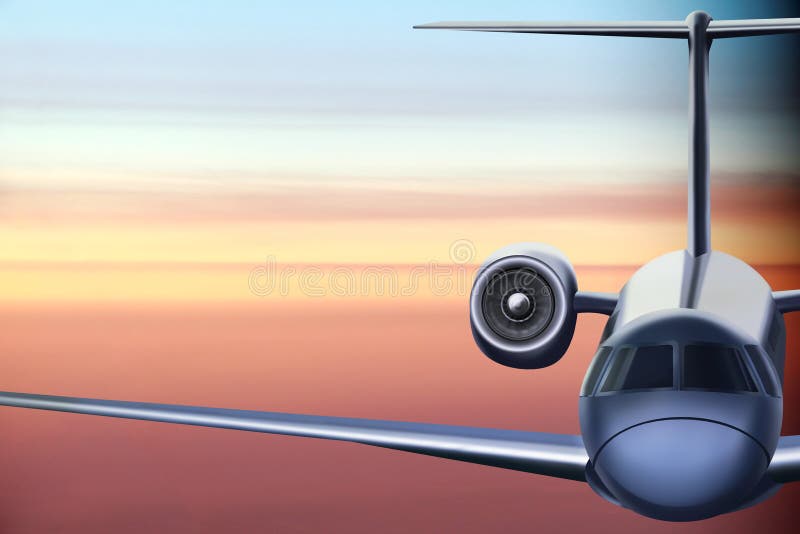 Passenger Airliner Flying at Sunrise Background. Editorial Photo - Image of  flying, aeroplane: 50459591