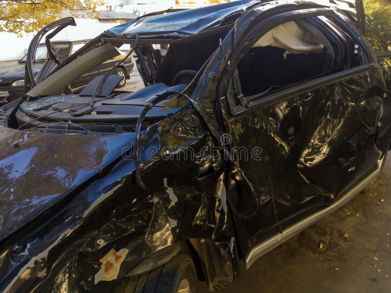 Passenger Car after an Accident Editorial Stock Photo Image of