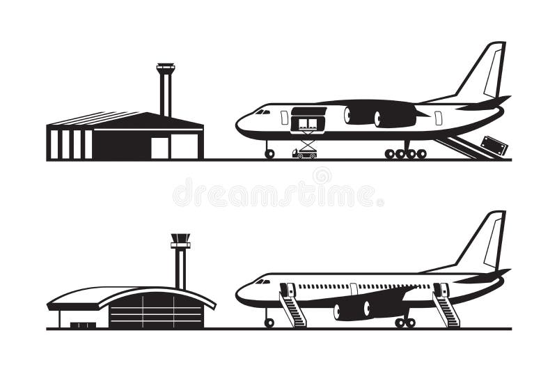 Cargo terminal port stock vector. Illustration of crane - 54238307